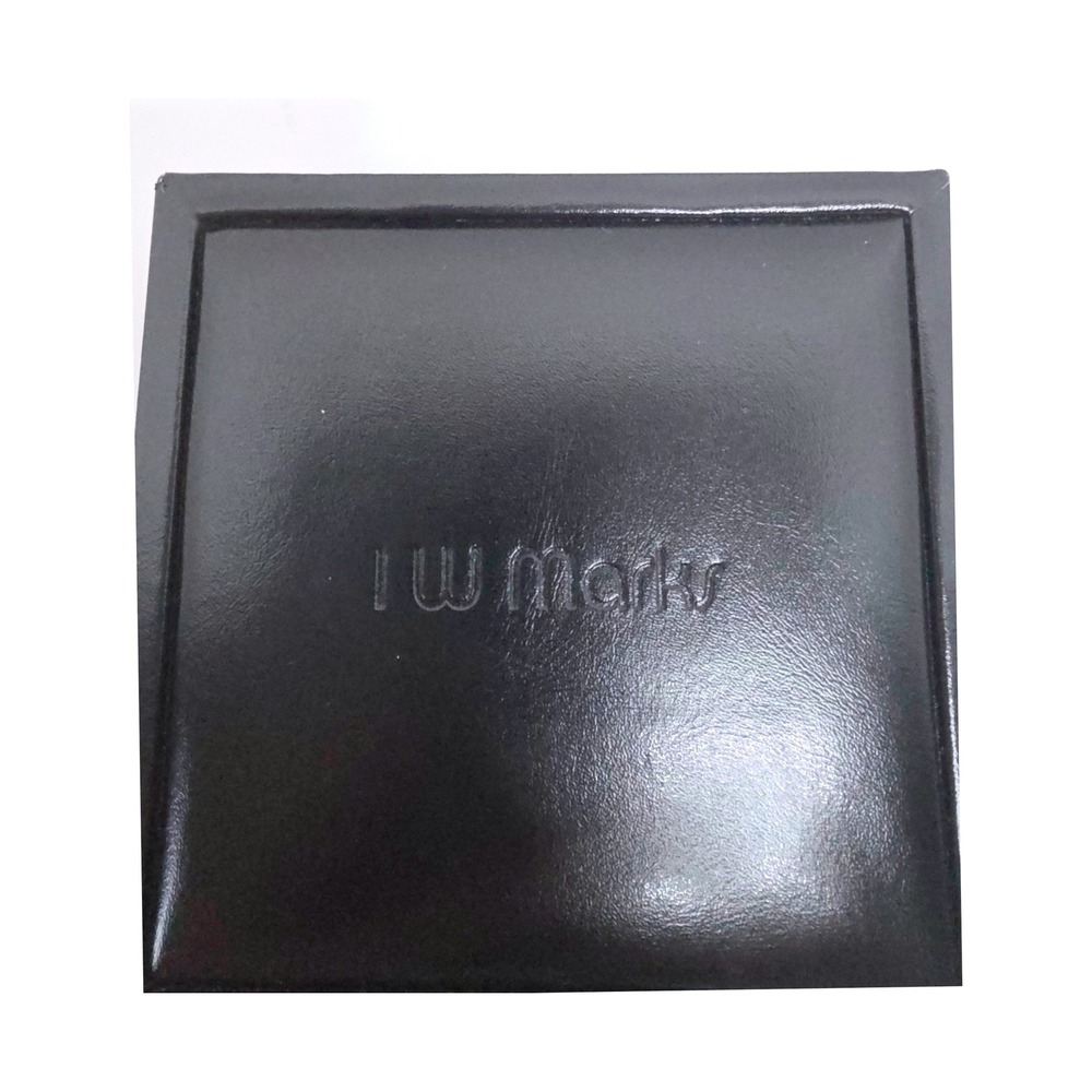 VTG IW Marks Black Faux Leather Jewelry Gift Box Velvet Lined Houston TX